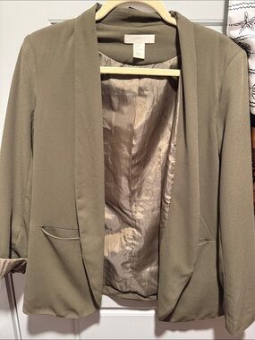 Women’s Olive Open-Front Blazer Jacket